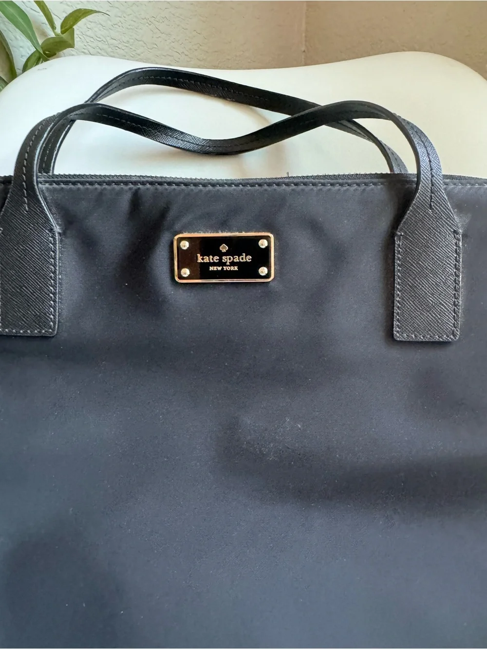 Kate Spade Daveney Black Nylon Laptop Bag Briefcase Crossbody Work Tote